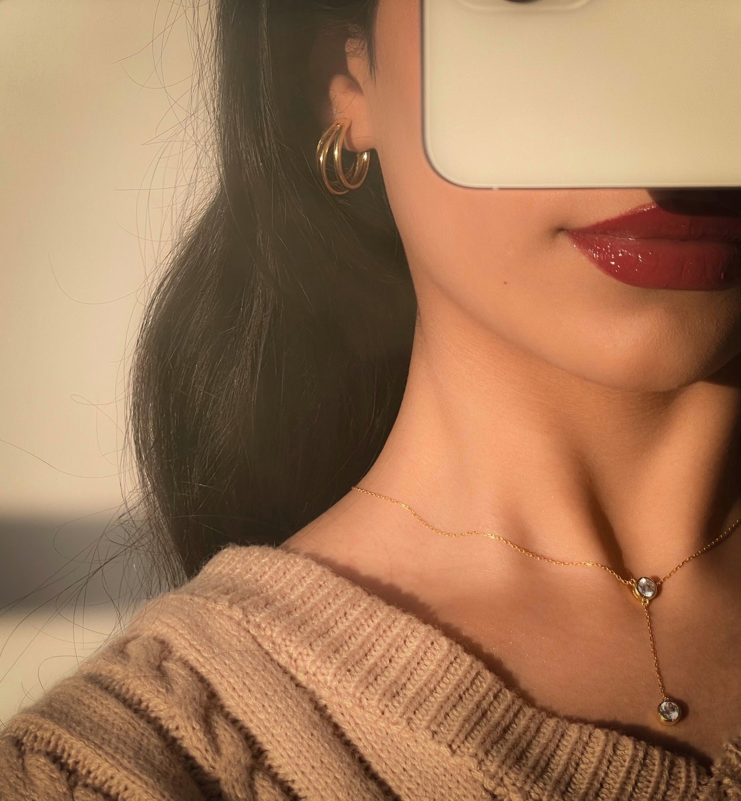 Chunky gold hoops