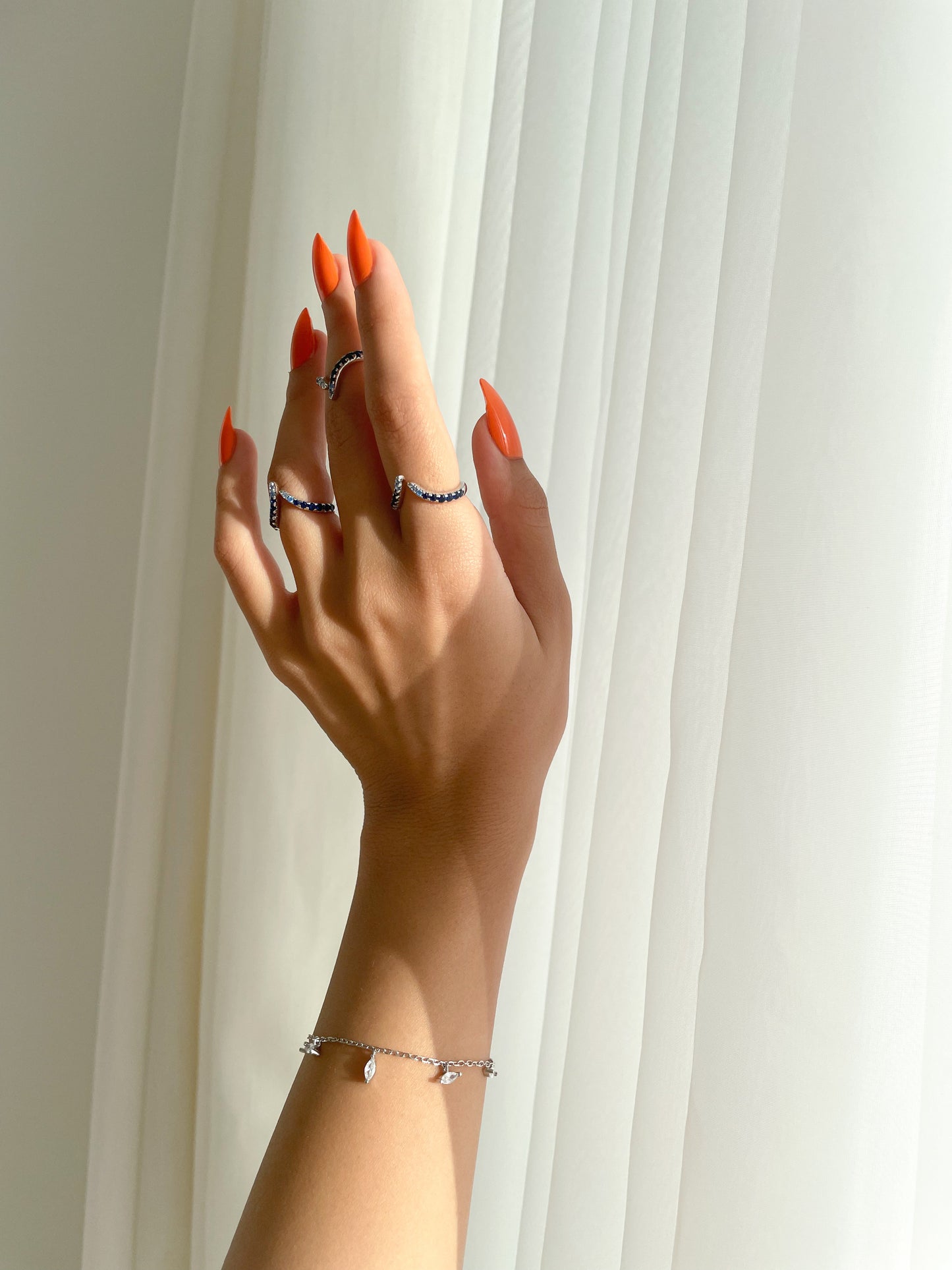 White Baguette earrings